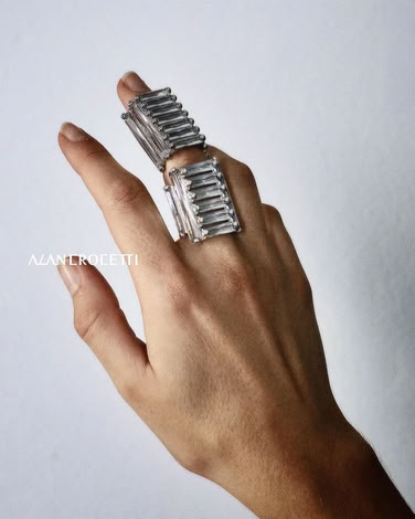 MAXI CRYSTALLISED ARMOUR RING