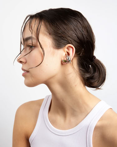 MINI SPIKE ALIEN OLIVE EAR CUFF S.LEFT. GD