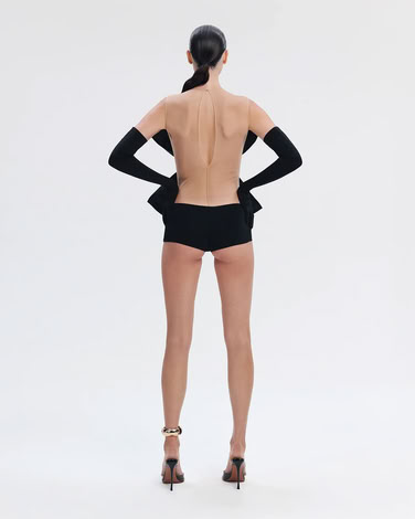 STRAPLESS ORGANZA BODYSUIT