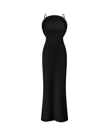 TAILORED STRETCH-FIT MAXI DRESS MIDNIGHT BLACK