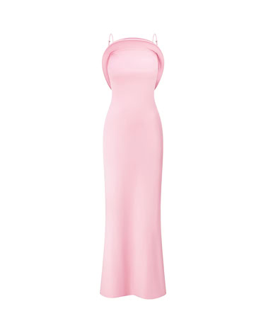 TAILORED STRETCH-FIT MAXI DRESS PINK BLOSSOM
