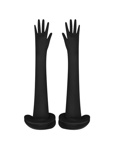 FLOUNCED STRETCH GLOVES MIDNIGHT BLACK