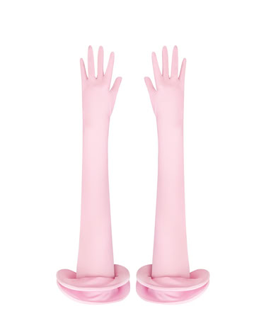 FLOUNCED STRETCH GLOVES PINK BLOSSOM