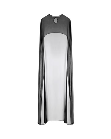 CHIFFON CAPE MIDNIGHT BLACK