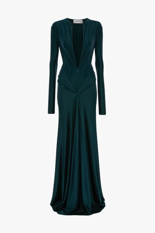 LONG SLEEVE CUT-OUT GOWN