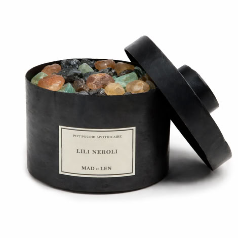 SMALL FLAT POT POURRI GREEN+AMBER12X5(LILI NEROLI)