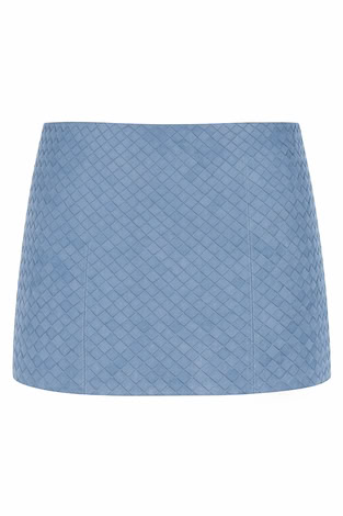 KENDRA SKIRT IN BLUE SUEDE