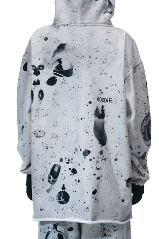 HOODIE “BLACK AND WHITE MELANGE”