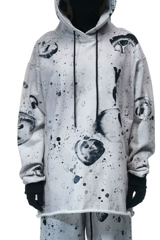 HOODIE “BLACK AND WHITE MELANGE”