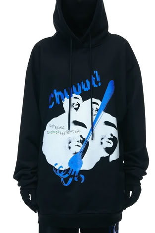 HOODIE “TEMPORARY STUFF” IN BLACK