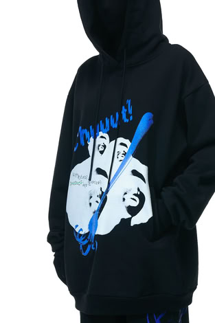 HOODIE “TEMPORARY STUFF” IN BLACK