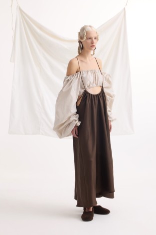 TOP WITH SILK SLEEVES