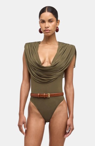 CINDI BODYSUIT IN BURNT OLIVE