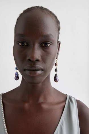 GRAINY EARRINGS 2 GOLD/BLACK