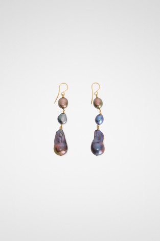 GRAINY EARRINGS 2 GOLD/BLACK