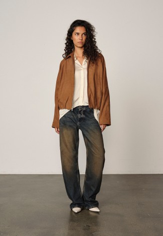 RAY SUEDE JACKET IN COGNAC