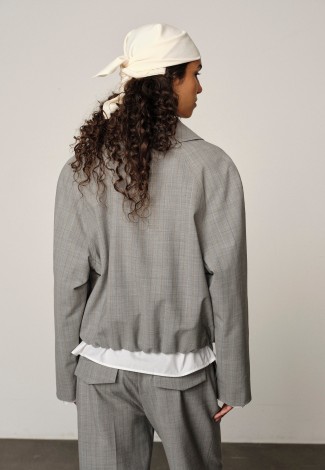 RAY JACKET IN LIGHT GREY PINSTRIPE 