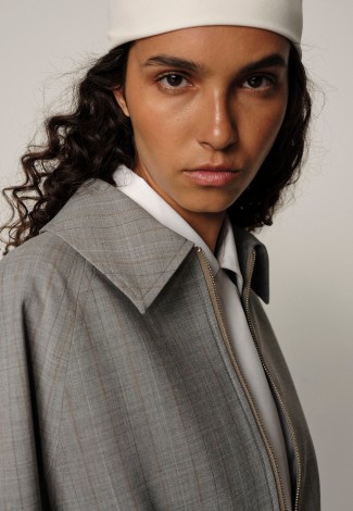 RAY JACKET IN LIGHT GREY PINSTRIPE 