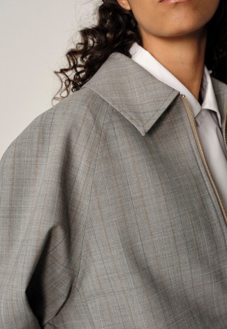 RAY JACKET IN LIGHT GREY PINSTRIPE 