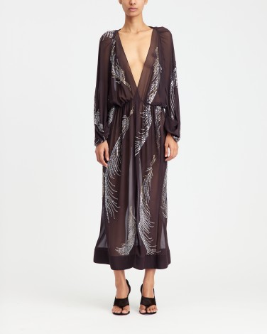 SILAS MIDI DRESS IN NOCCIOLA