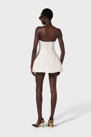 ABITO CORTO/SHORT DRESS IN WHITE/BLACK