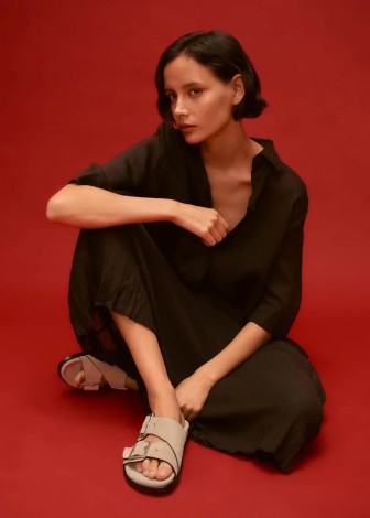 ALBA CREAM LEATHER SANDALS