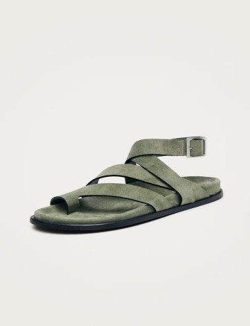 TIDE SUEDE GREEN LEATHER SANDALS