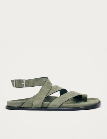 TIDE SUEDE GREEN LEATHER SANDALS