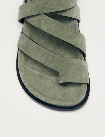 TIDE SUEDE GREEN LEATHER SANDALS