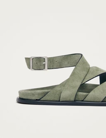 TIDE SUEDE GREEN LEATHER SANDALS
