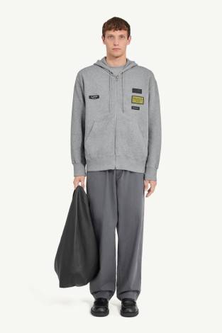 SWEAT JACKET LIGHT GREY MELANGE 