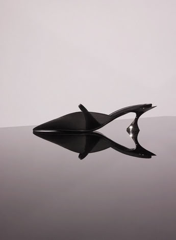 BLACK SATIN FANG 55 BUCKET MULES 