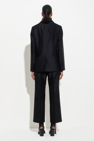 BLAZER WITH DRAPED SCARF & BELT BLACK