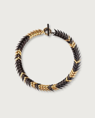 BURNED SPIKELET NECKLACE IN BLACK/GOLD