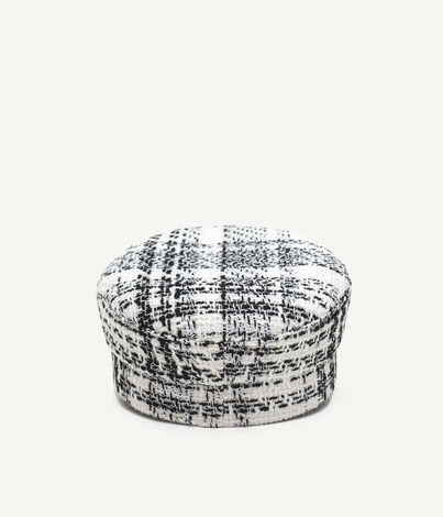 CHECK BAKER BOY CAP IN BLACK/WHITE