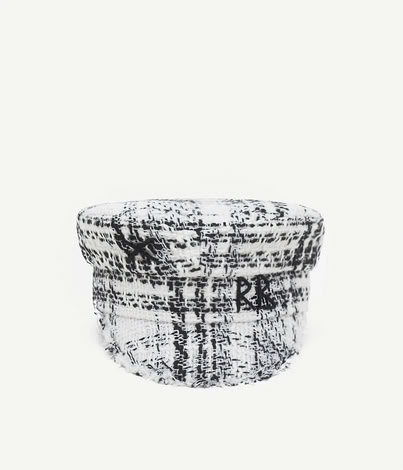 CHECK BAKER BOY CAP IN BLACK/WHITE