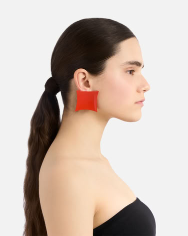 CHUNK EARRINGS LARGE CORAL 