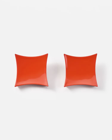 CHUNK EARRINGS LARGE CORAL 