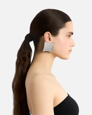 CHUNK EARRINGS LARGE PAVE