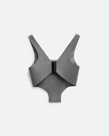 CORSET TOP IN LIGHT GREY MELANGE