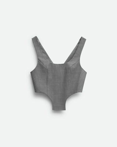 CORSET TOP IN LIGHT GREY MELANGE