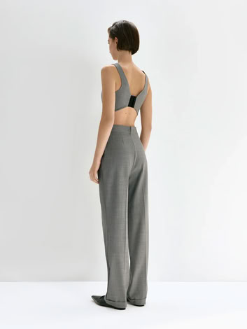 CORSET TOP IN LIGHT GREY MELANGE