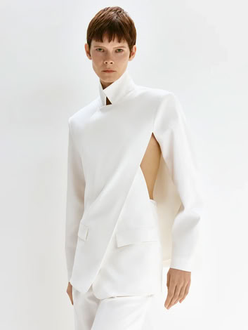 CROSSED JACKET IN WHITE