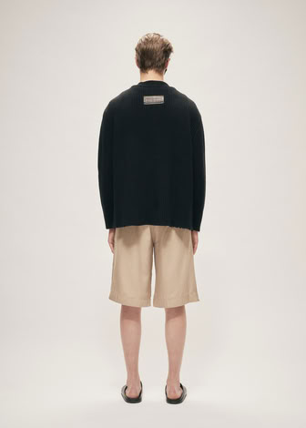 DISTRESSED KNIT ZIP CARDIGAN  BLACK