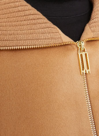 DOUBLE FACED BOMBER JACKET IN CAMEL