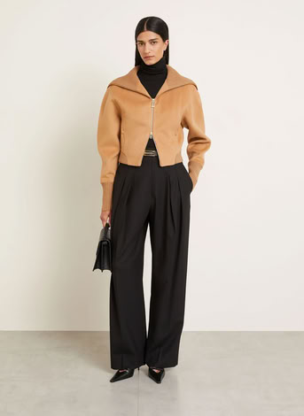 DOUBLE FACED BOMBER JACKET IN CAMEL