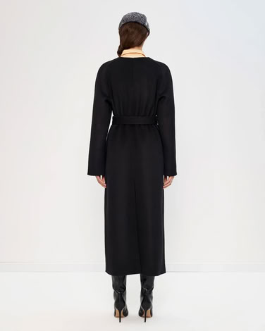 DOUBLE LONG COAT IN BLACK