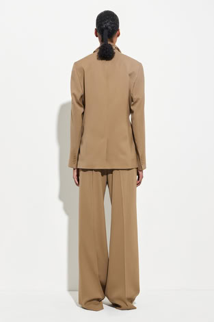 BLAZER WITH DRAPED SCARF & BELT ALMOND