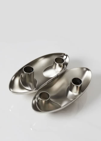 FOUR CANDLE HOLDER IN SILVER