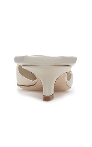 GIGI WHITE/BEIGE LEATHER MULES 